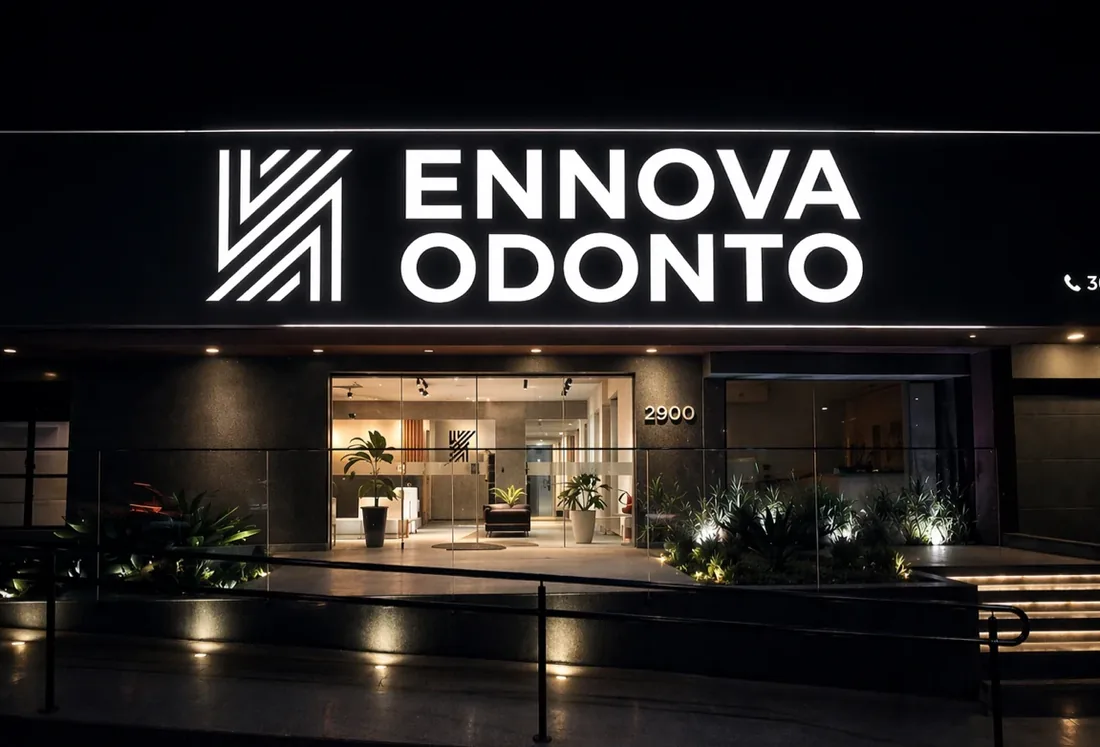 Fachada da Clínica Ennova Odontologia, na Av. Anita Garibaldi, em Curitiba
